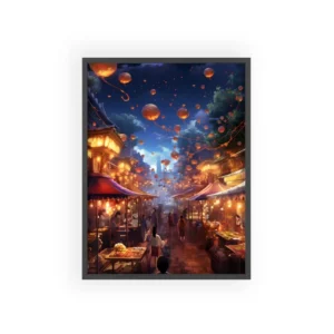 Floating Lanterns over Market Street Framed Poster