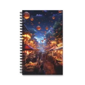 Floating Lanterns over Market Street Spiral Notebook