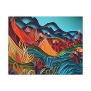 Quilled Paper Landscape Canvas Print