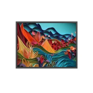 Quilled Paper Landscape Framed Poster