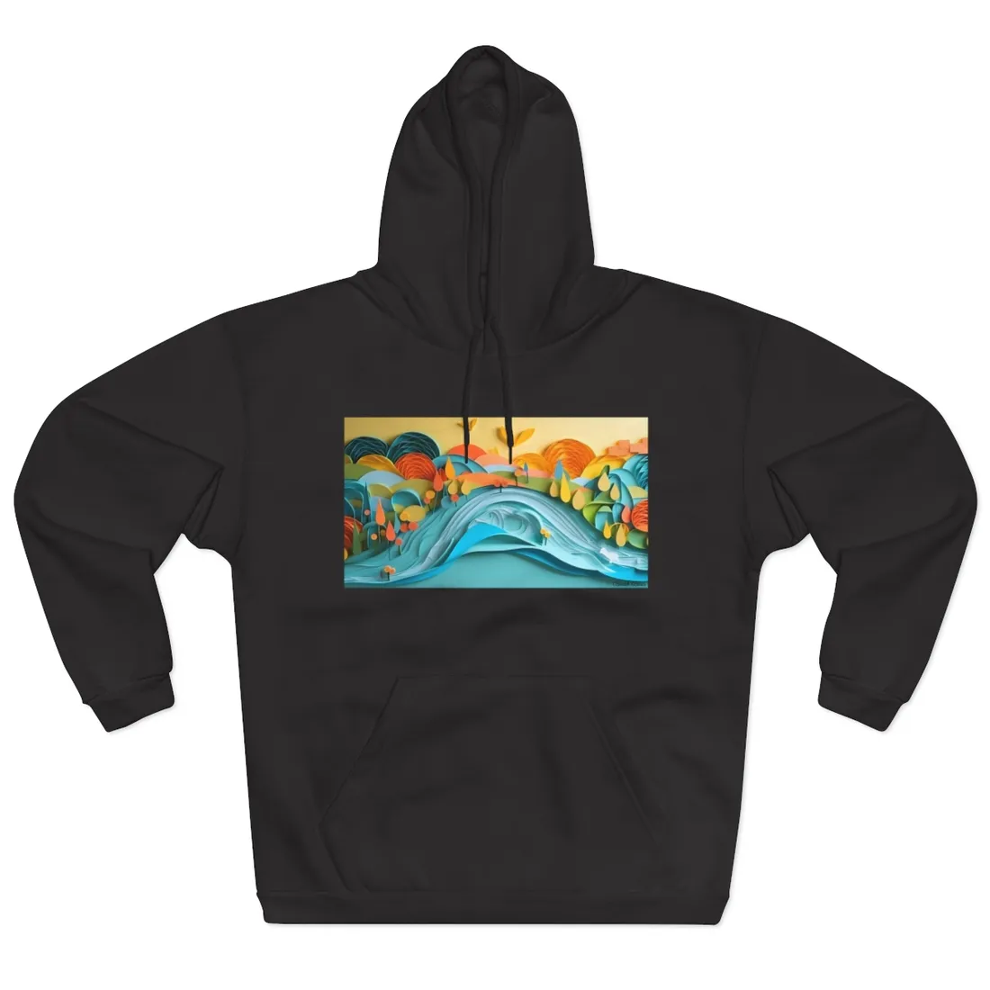 Magical Peaceful Beach: Paper Quilled Serenity - Hoodie