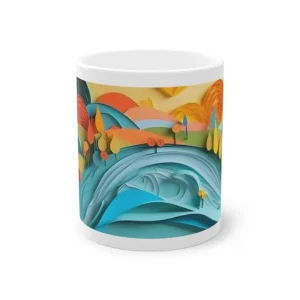 Paper Cut Landscape with Hills Mug