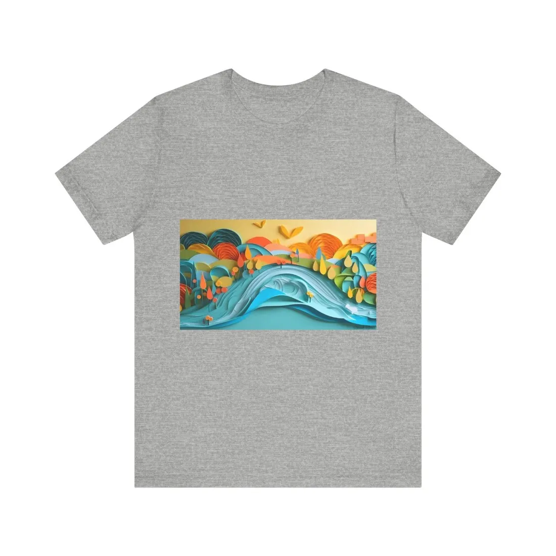 Magical Peaceful Beach: Paper Quilled Serenity - T-Shirt
