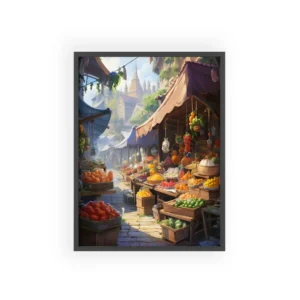 Medieval Fruit Market Framed Poster