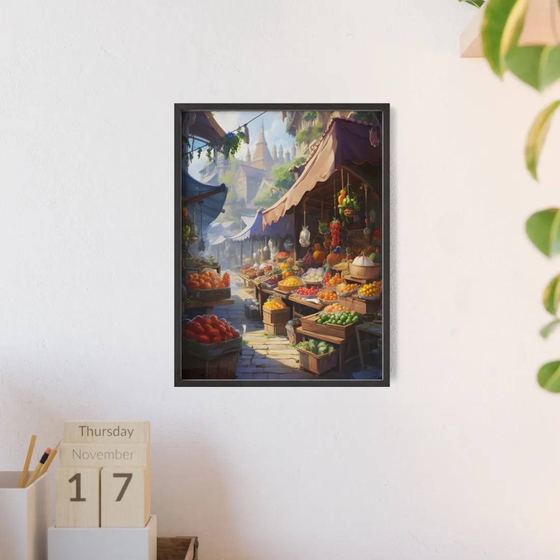 Magical Street Food Market: A World of Wonder - Framed Poster