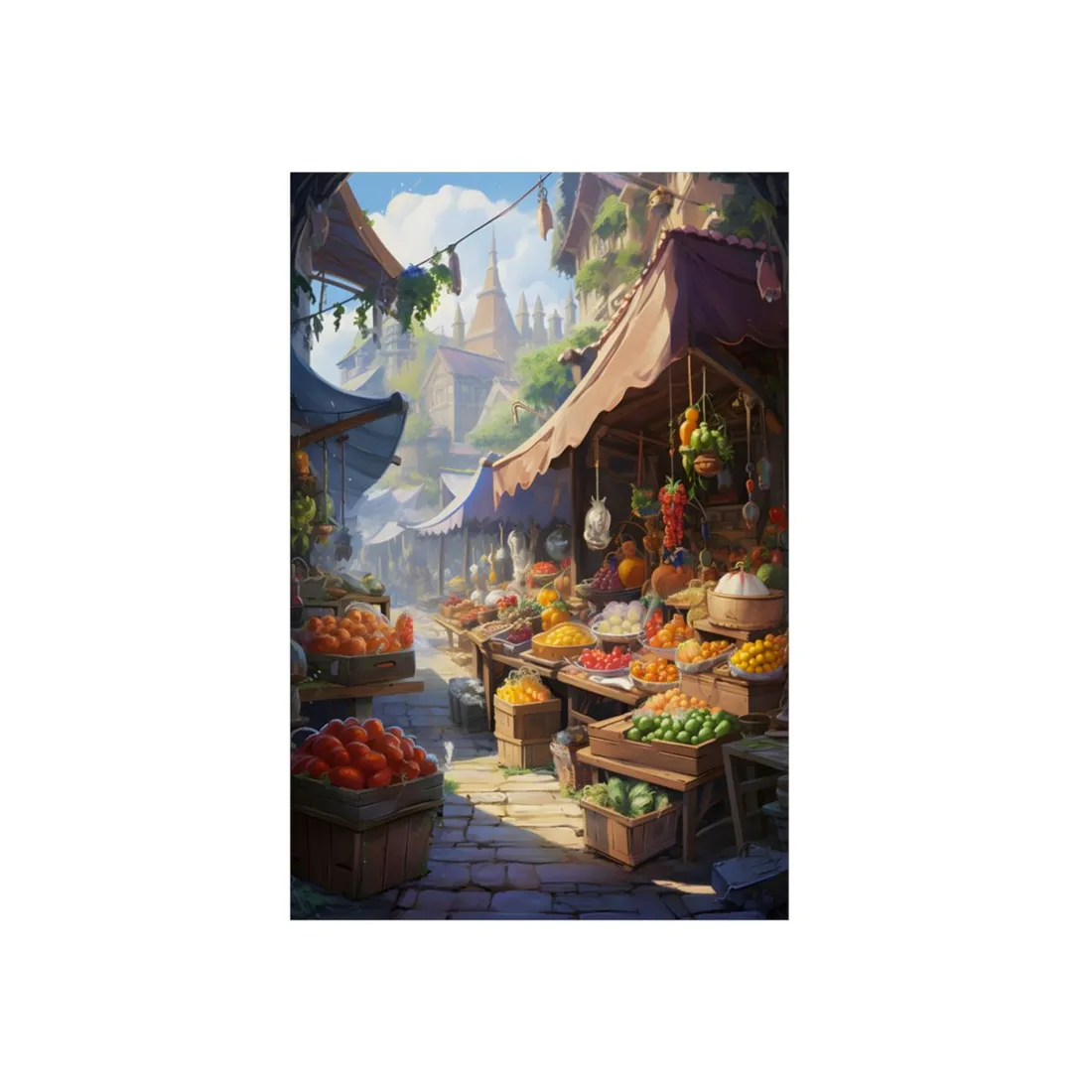 Magical Street Food Market: A World of Wonder - Metal Poster