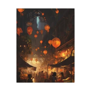 Lanterns over Market Street Canvas Print