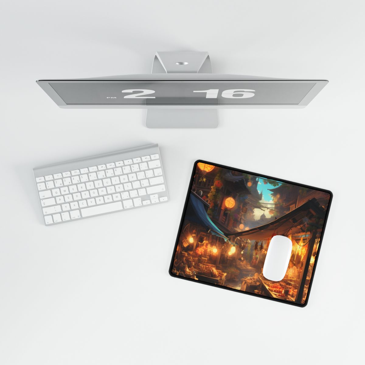 Magical Street Food Market: Vibrant Colors - Desk Mat