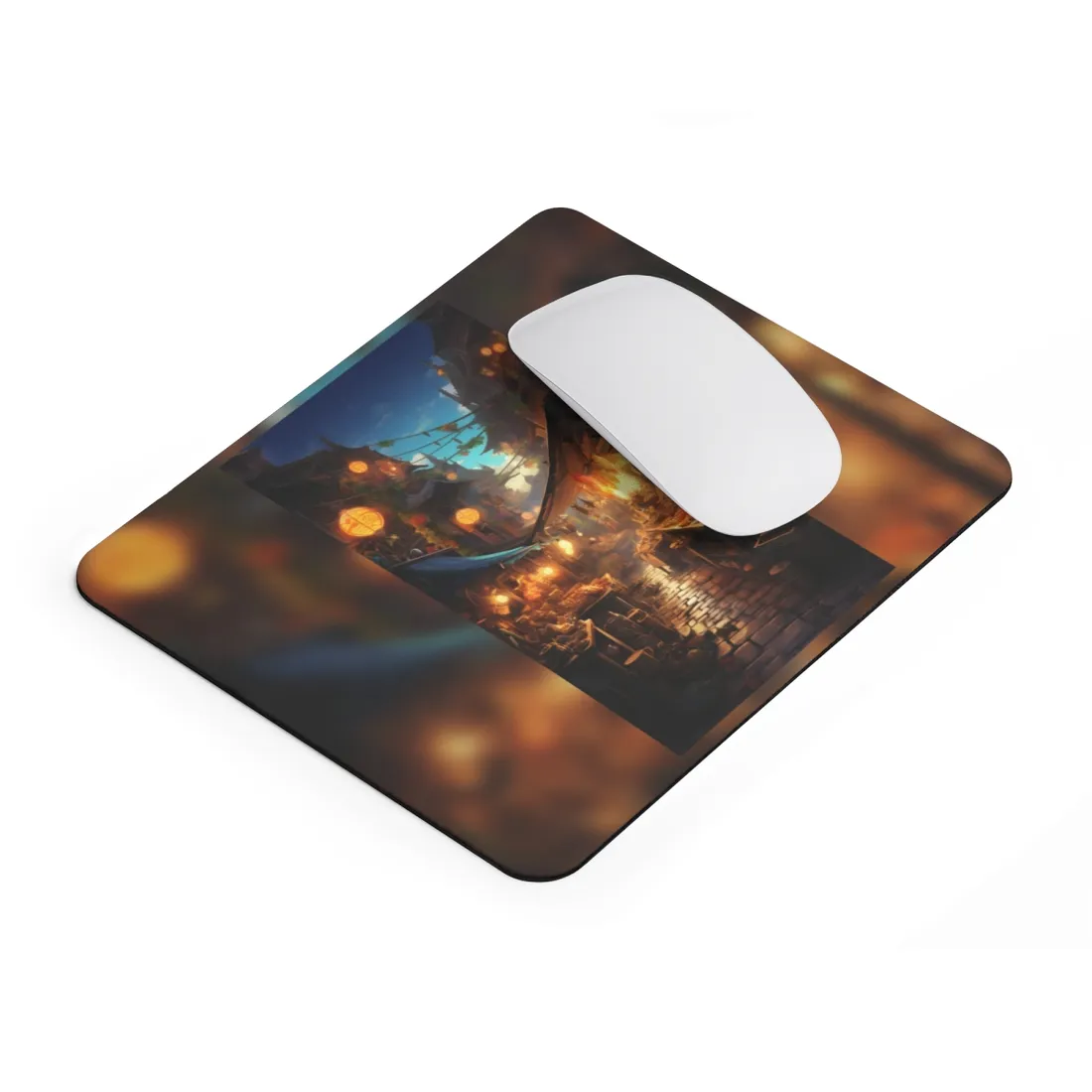 Magical Street Food Market: Vibrant Colors - Mouse Pad