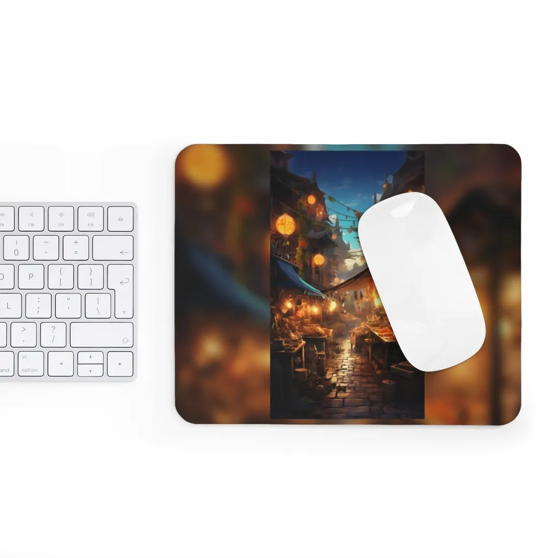Magical Street Food Market: Vibrant Colors - Mouse Pad