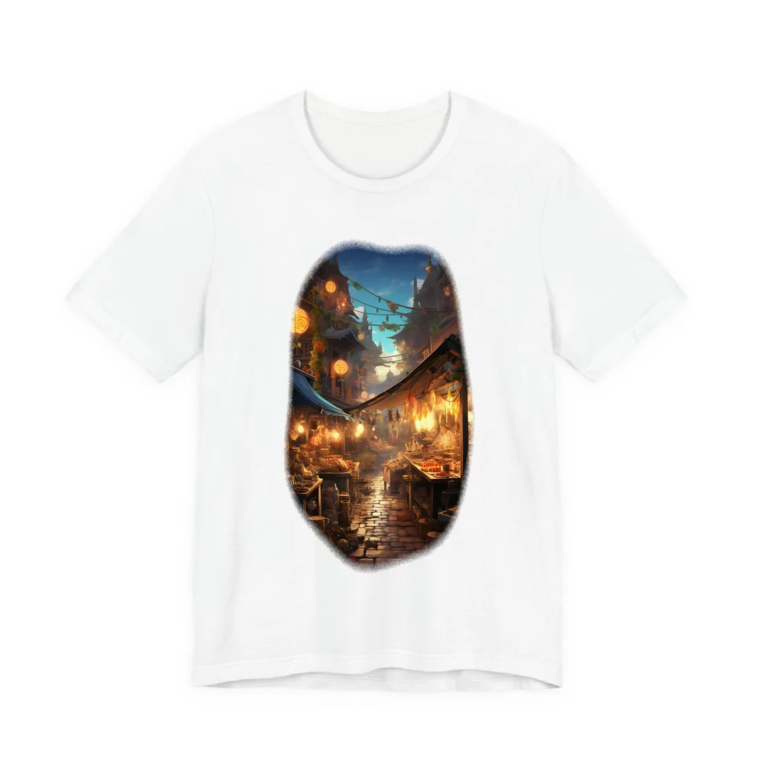 Magical Street Food Market: Vibrant Colors - T-Shirt (White)