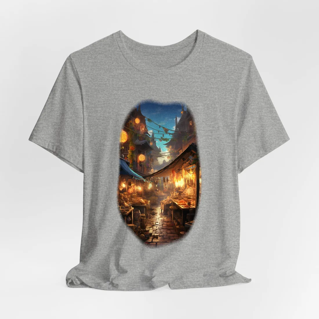 Magical Street Food Market: Vibrant Colors - T-Shirt (Athletic Heather)