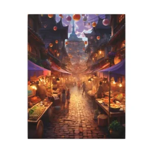 Fantasy Market Street at Dusk Canvas Print