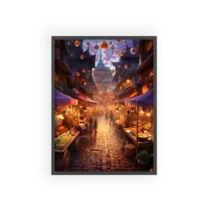Fantasy Market Street at Dusk Framed Poster