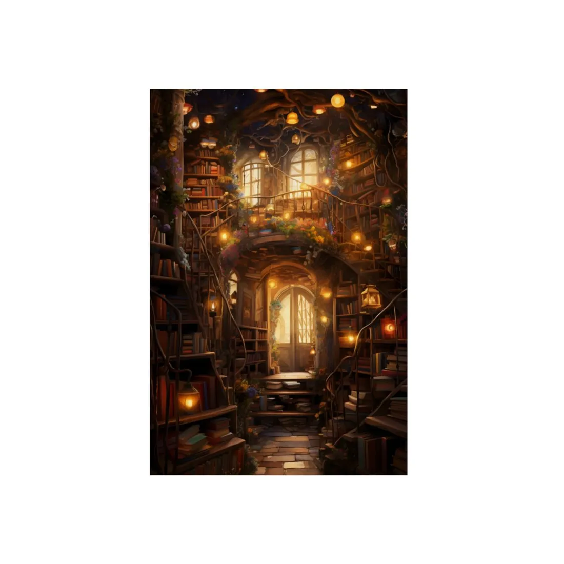 Magical Whimsy: Discovering Enchanted Bookshelves - Metal Poster