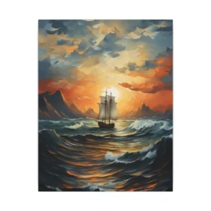 Tall Ship on Rough Sea Canvas Print