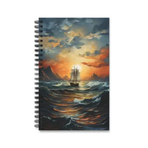 Tall Ship on Rough Sea Spiral Notebook