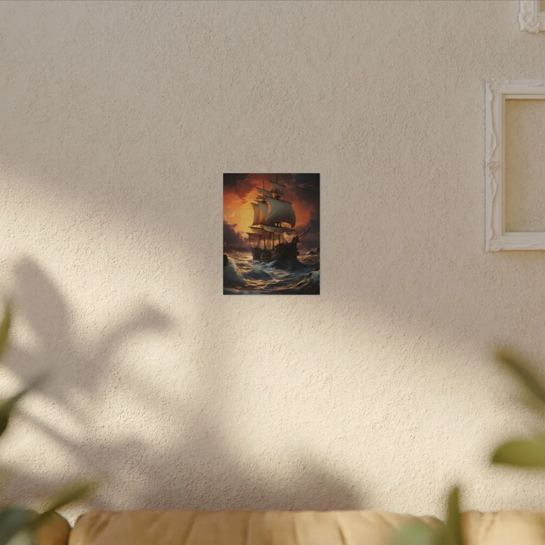 Magnificent Ship in Tempest: Oil Painting Masterpiece - Canvas