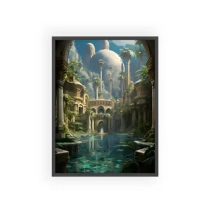 Domed Palace with Palm Trees Framed Poster