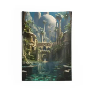 Domed Palace with Palm Trees Wall Tapestry