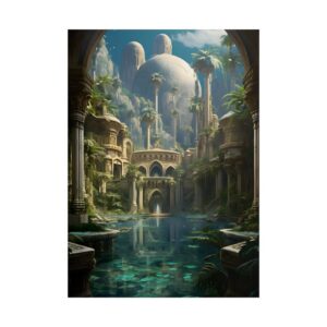 Domed Palace with Palm Trees Poster