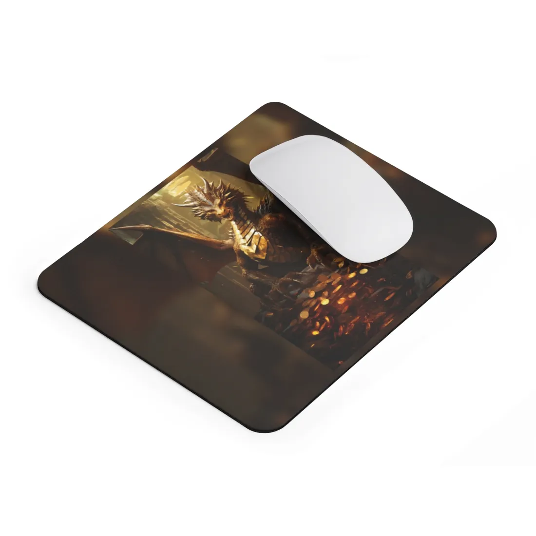 Majestic Dragon Guardian: Fantasy Artwork in a Magical Lair - Mouse Pad
