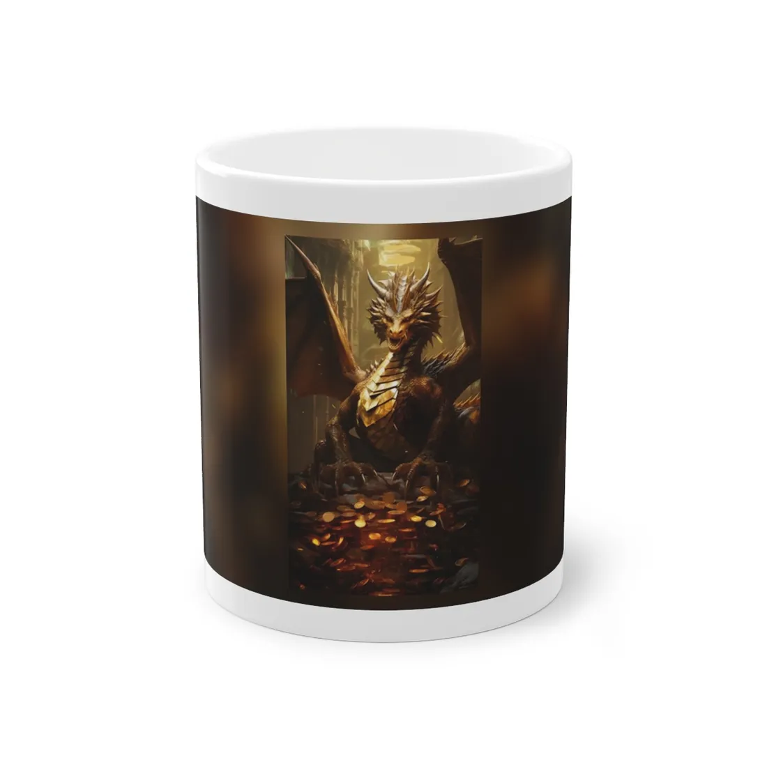 Majestic Dragon Guardian: Fantasy Artwork in a Magical Lair - Mug