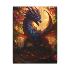 Dragon Among Autumn Trees Canvas Print