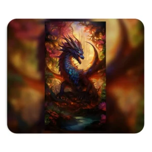 Dragon Among Autumn Trees Mouse Pad