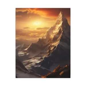 Golden Sunset Mountain Peak Canvas Print