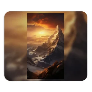 Golden Sunset Mountain Peak Mouse Pad
