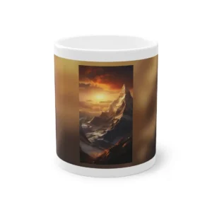 Golden Sunset Mountain Peak Mug