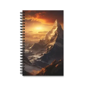 Golden Sunset Mountain Peak Spiral Notebook