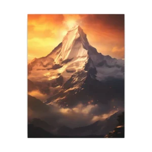 Snowy Mountain Peak at Sunrise Canvas Print