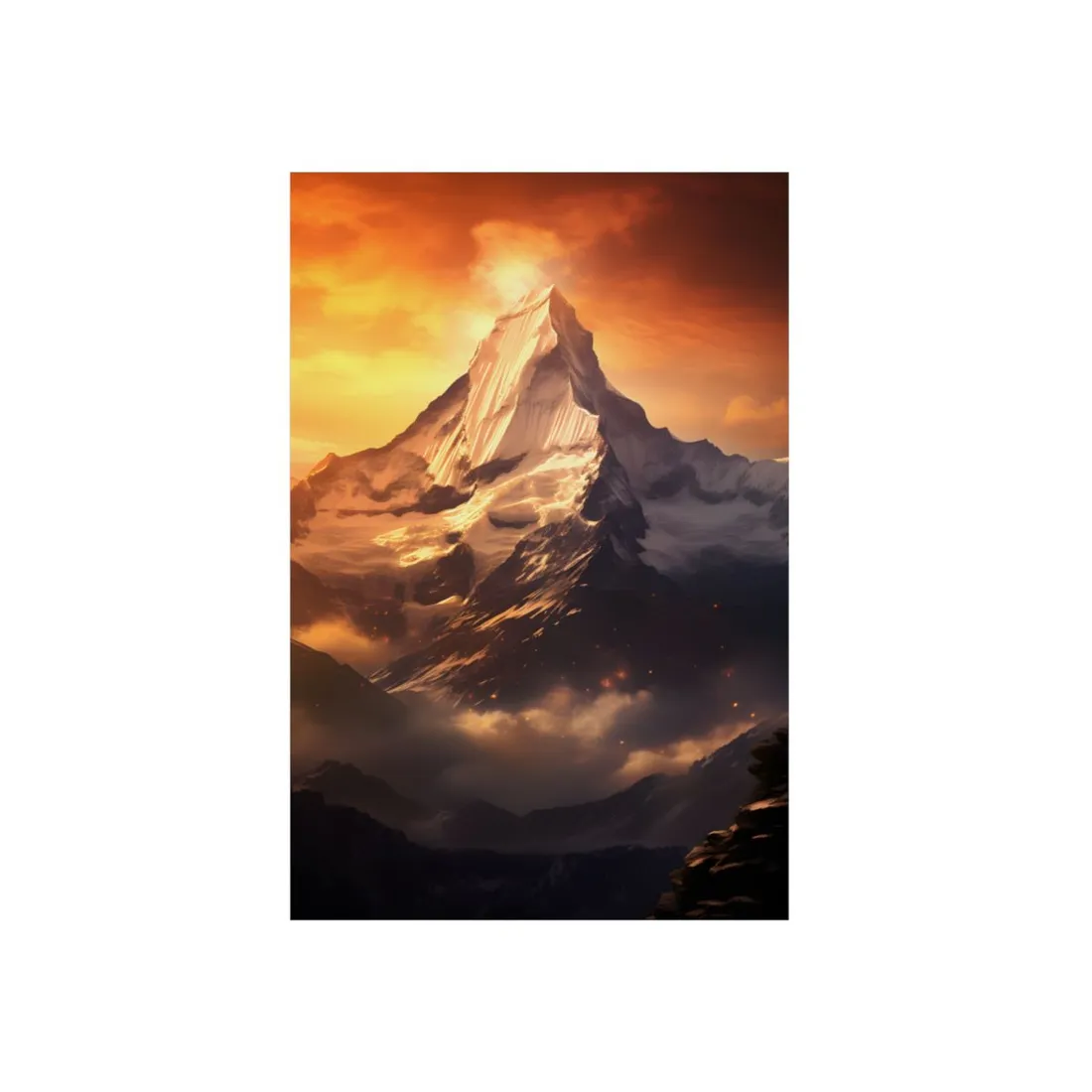 Majestic Mountain Sunrise - Metal Poster