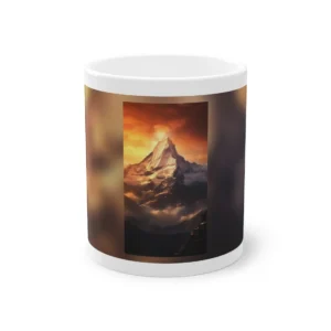 Snowy Mountain Peak at Sunrise Mug