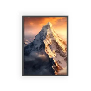 Golden Sunset Peak Framed Poster