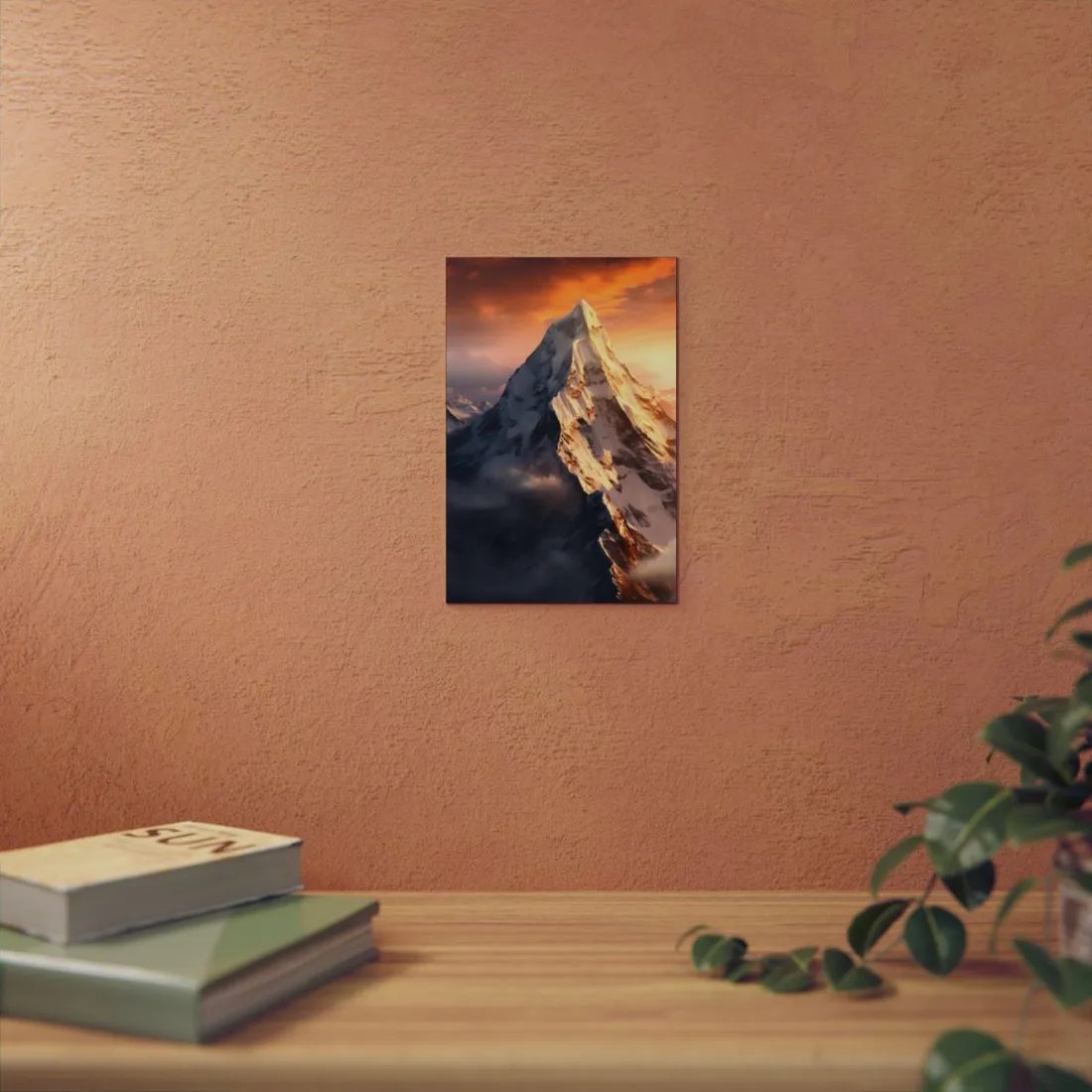 Majestic Mountain Sunrise: Serene Summit - Metal Poster