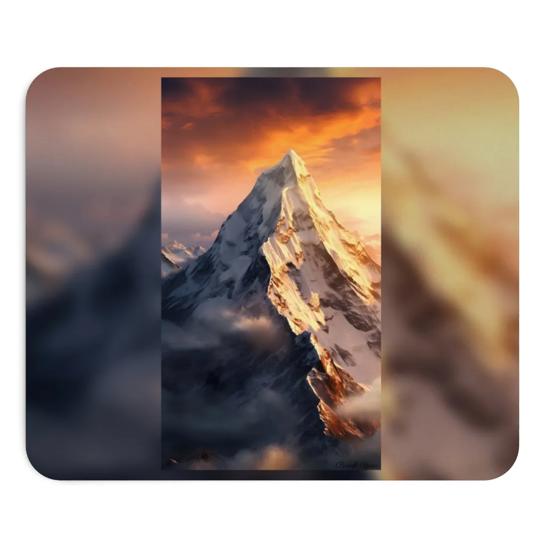Majestic Mountain Sunrise: Serene Summit - Mouse Pad