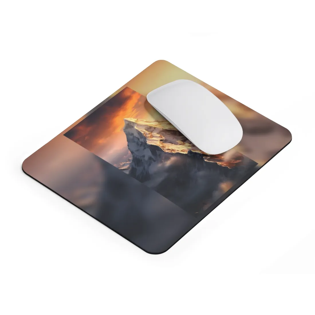 Majestic Mountain Sunrise: Serene Summit - Mouse Pad