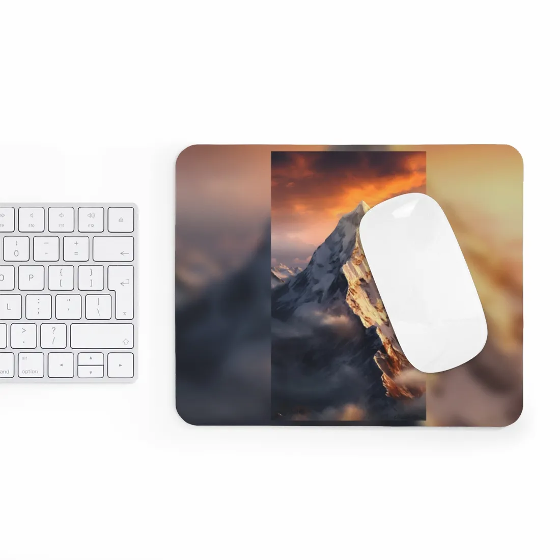 Majestic Mountain Sunrise: Serene Summit - Mouse Pad