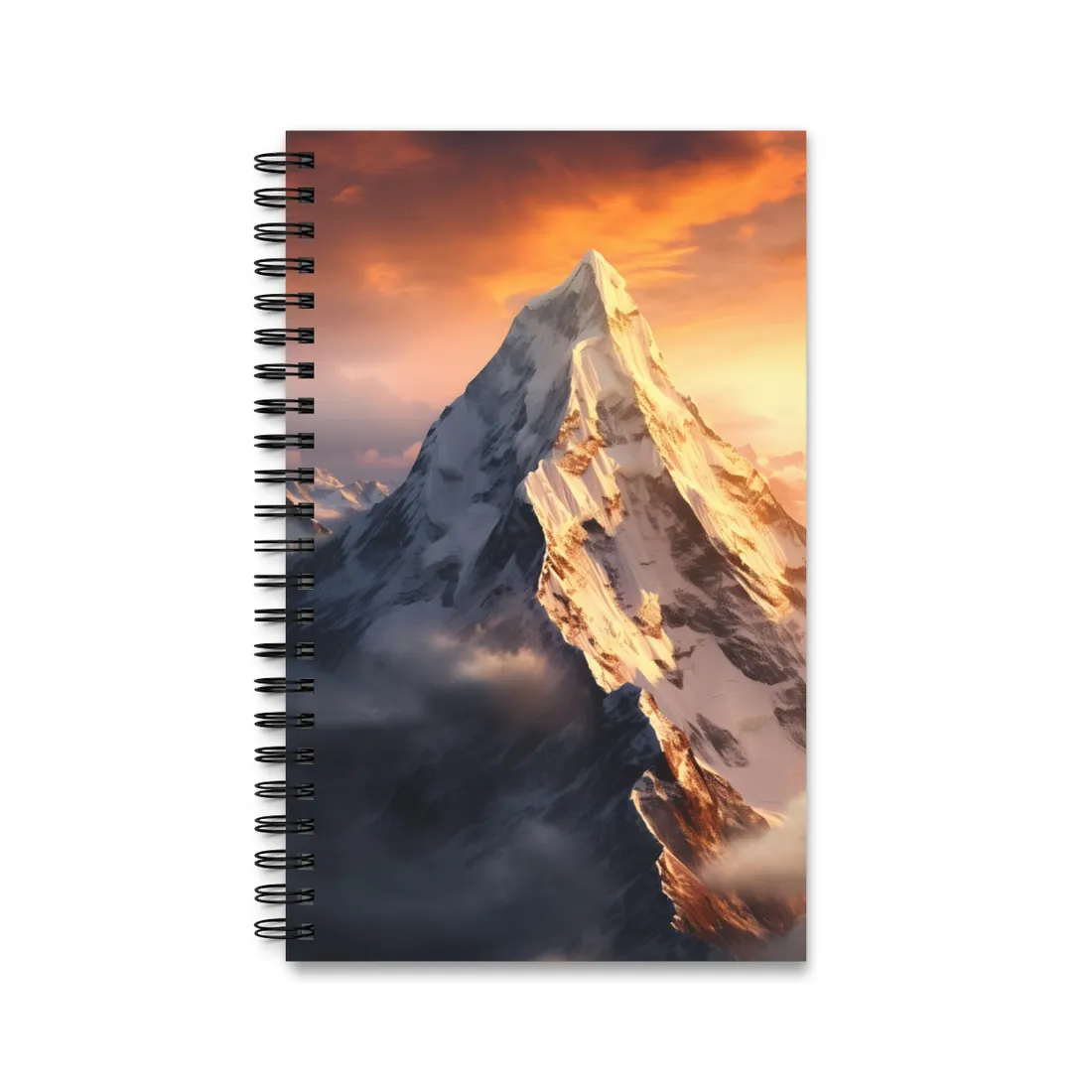 Majestic Mountain Sunrise: Serene Summit - Spiral Notebook