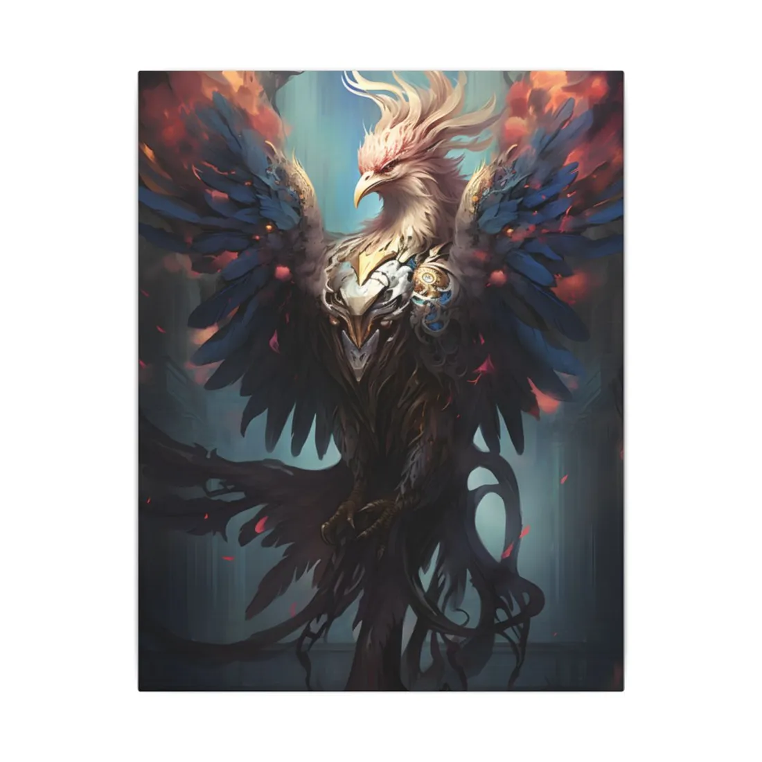Majestic Songbird in Flight: Grey Feathered Wonder - Canvas