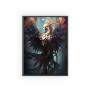 Mythical Bird with Blue Wings Framed Poster