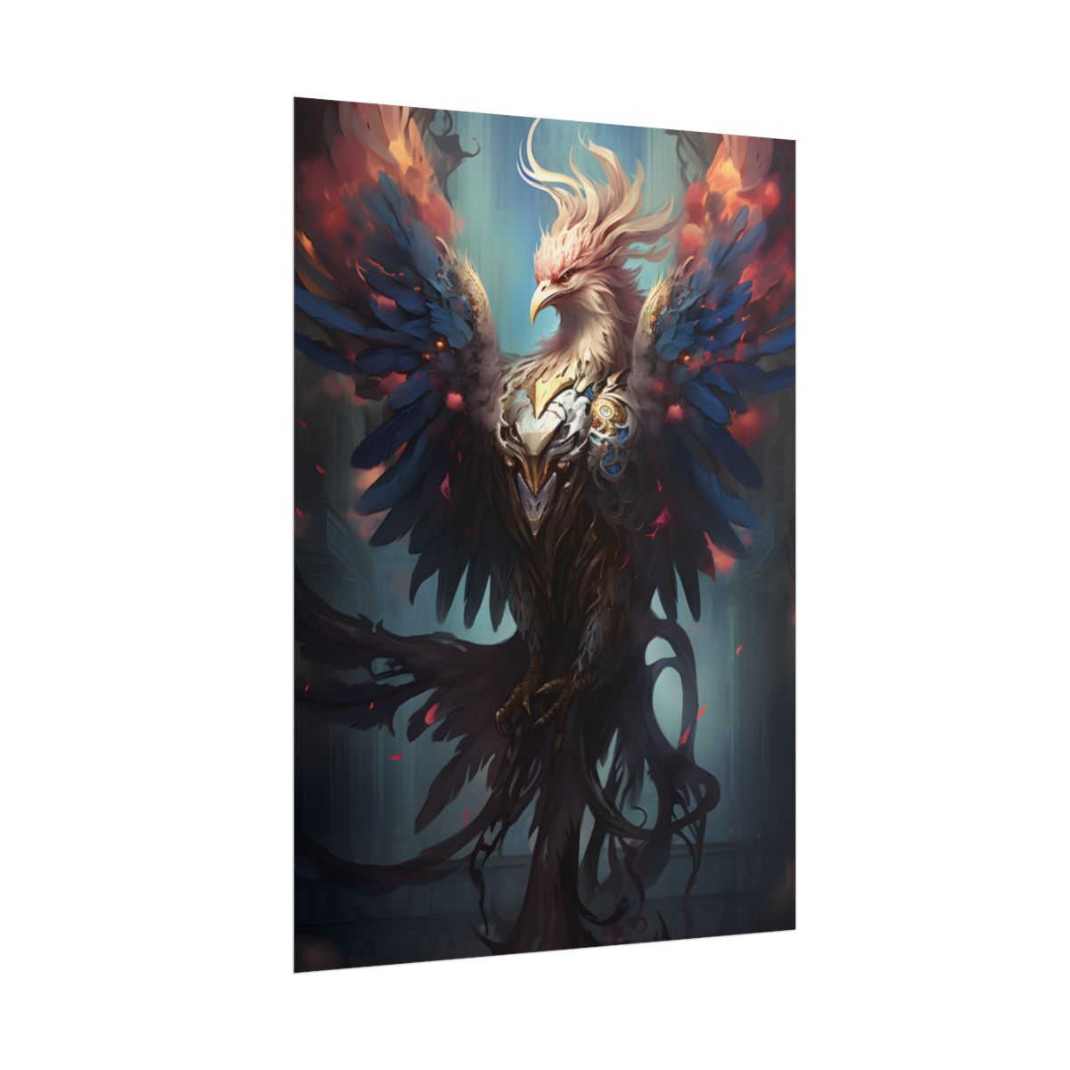 Majestic Songbird in Flight: Grey Feathered Wonder - Poster