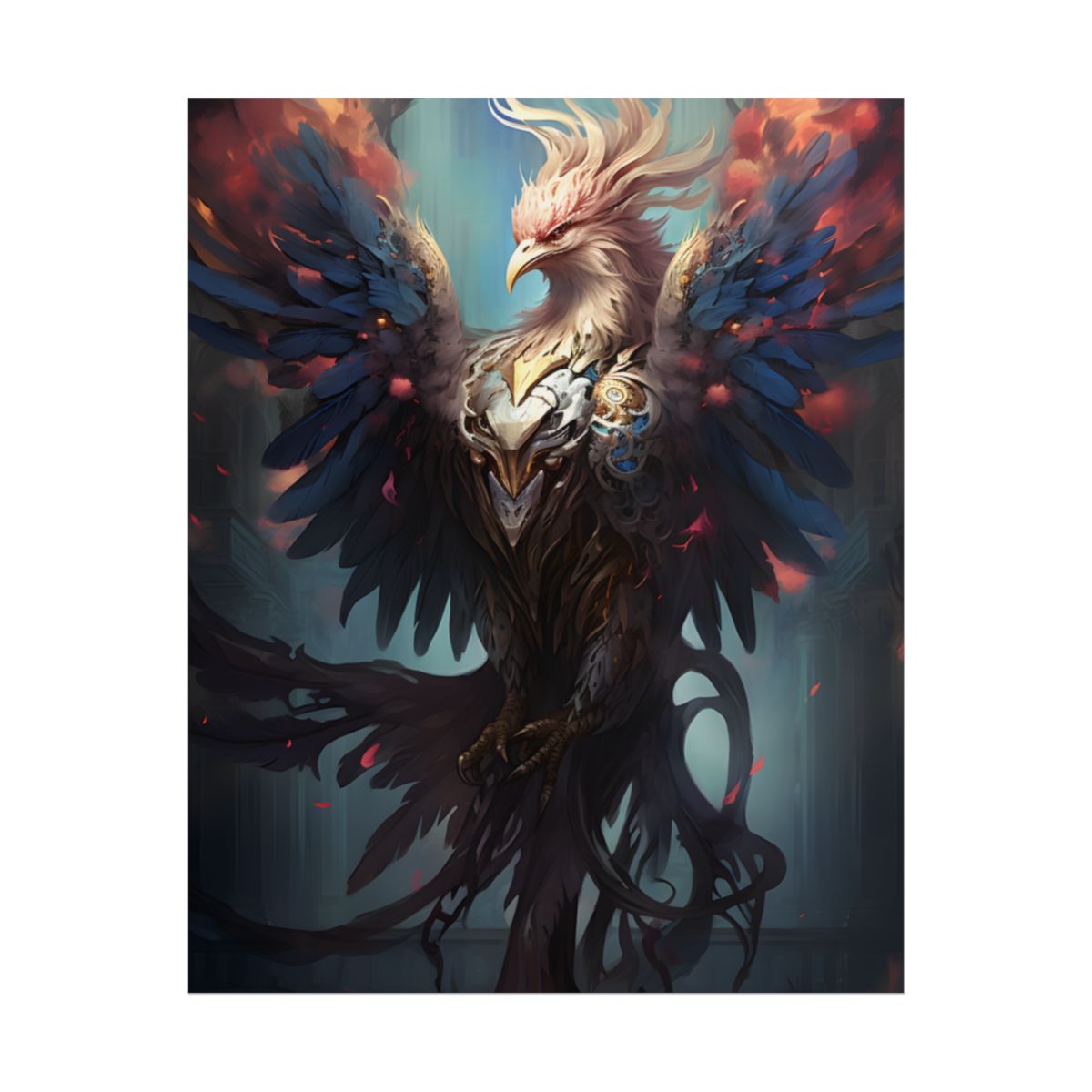 Majestic Songbird in Flight: Grey Feathered Wonder - Poster