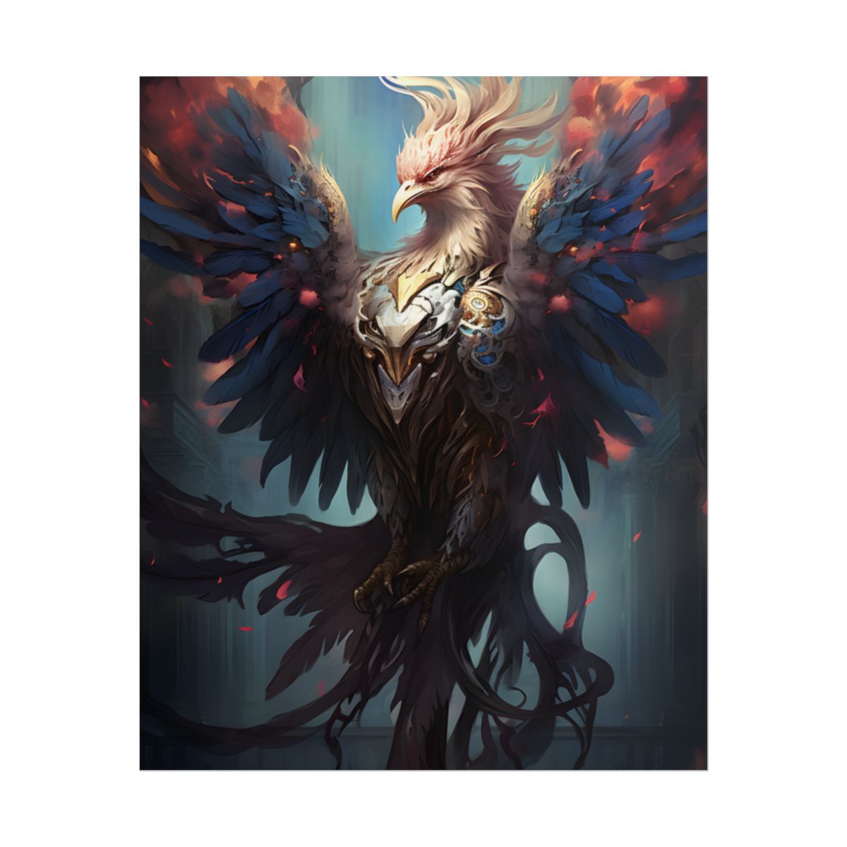 Majestic Songbird in Flight: Grey Feathered Wonder - Poster