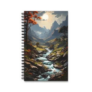 Mountain Stream in Valley Spiral Notebook