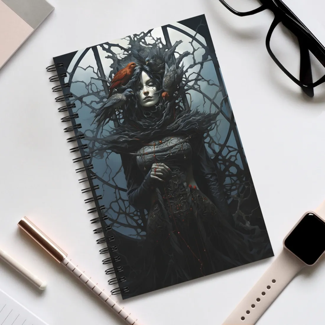 Majestic Wisdom: Owl of Protection in Daylight - Spiral Notebook