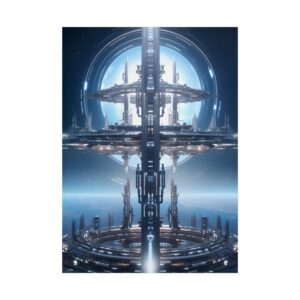 Futuristic Space Station Tower Poster